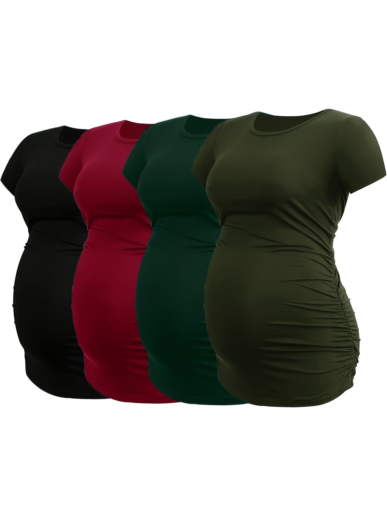 Set of 4 Short Sleeve Maternity Tops for Expecting Mothers