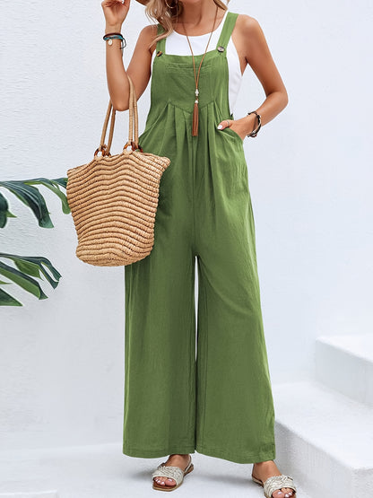 Scacto 2025 Summer Comfortable Women's Casual Loose Clothing Jumpsuit Y2k Fashion Overalls Square Collar Sleeveless