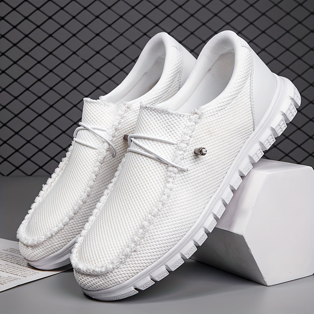 Men's Lightweight Casual One-step Sneakers Non-slip And Breathable for Running And WalkingLace-free Round Toe DesignPure ColorAll-season Wearability - 9920