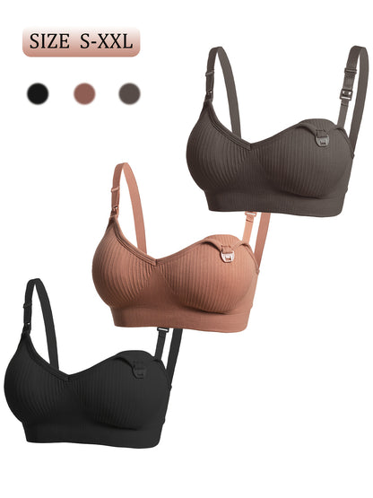 [Selected 3pcs Set] Comfortable Bandeau Bra for Women Tube Top Style with Ribbed Fabric And Elastic Support Perfect for Daily Wear Seamless Bandeau Bra for Women Strapless Wireless Tube Top with Removable Pads Super Stretchy And Soft Fit
