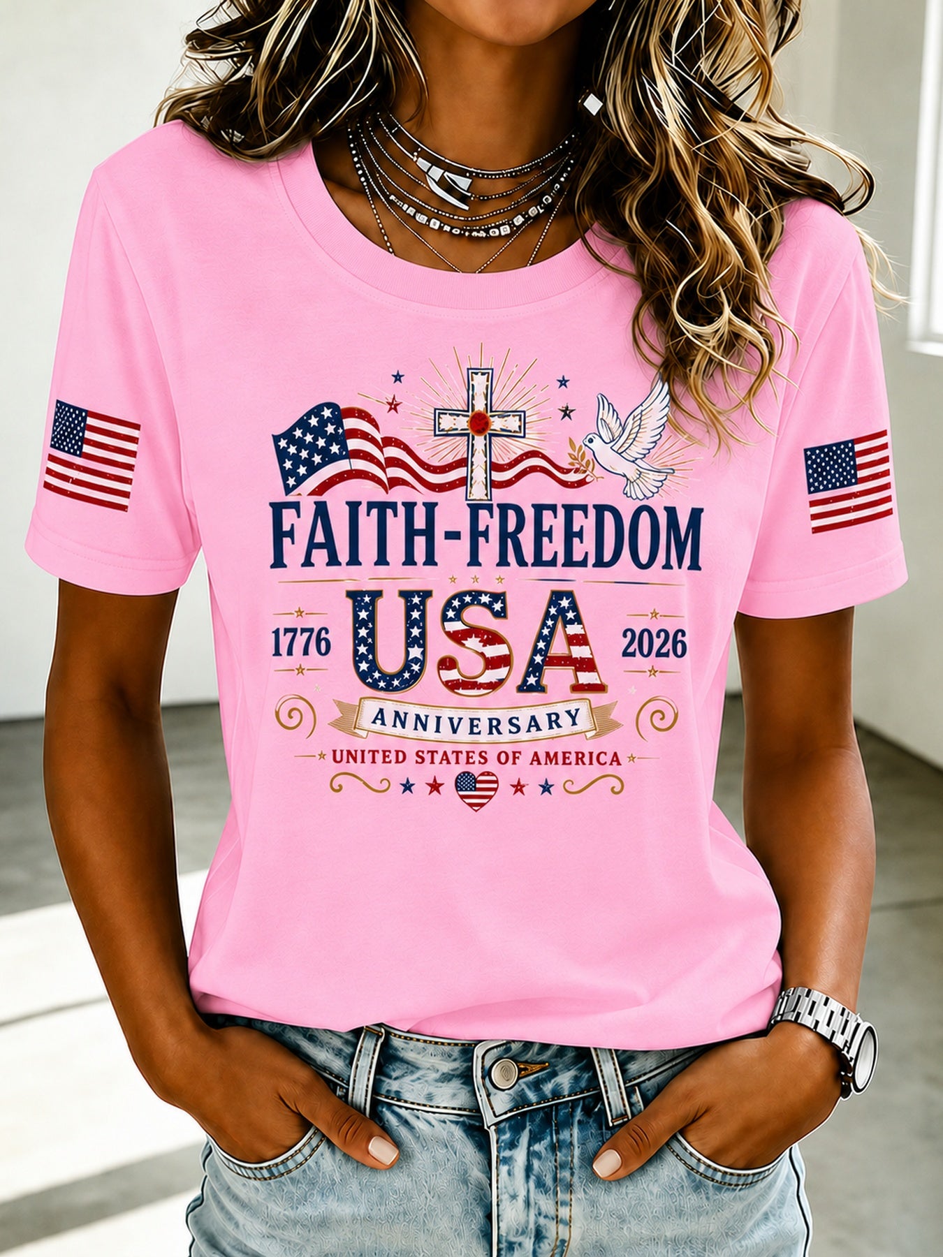 Nixeci Men's 100% Cotton Vintage T-Shirt with Cross Dove Flag Print - Soft Stretch Crew Neck Short Sleeve Casual Tee Suitable for Father's Day Gifts, Football Parties, Daily Wear & Independence Day Events, Machine Washable Year-Round Top