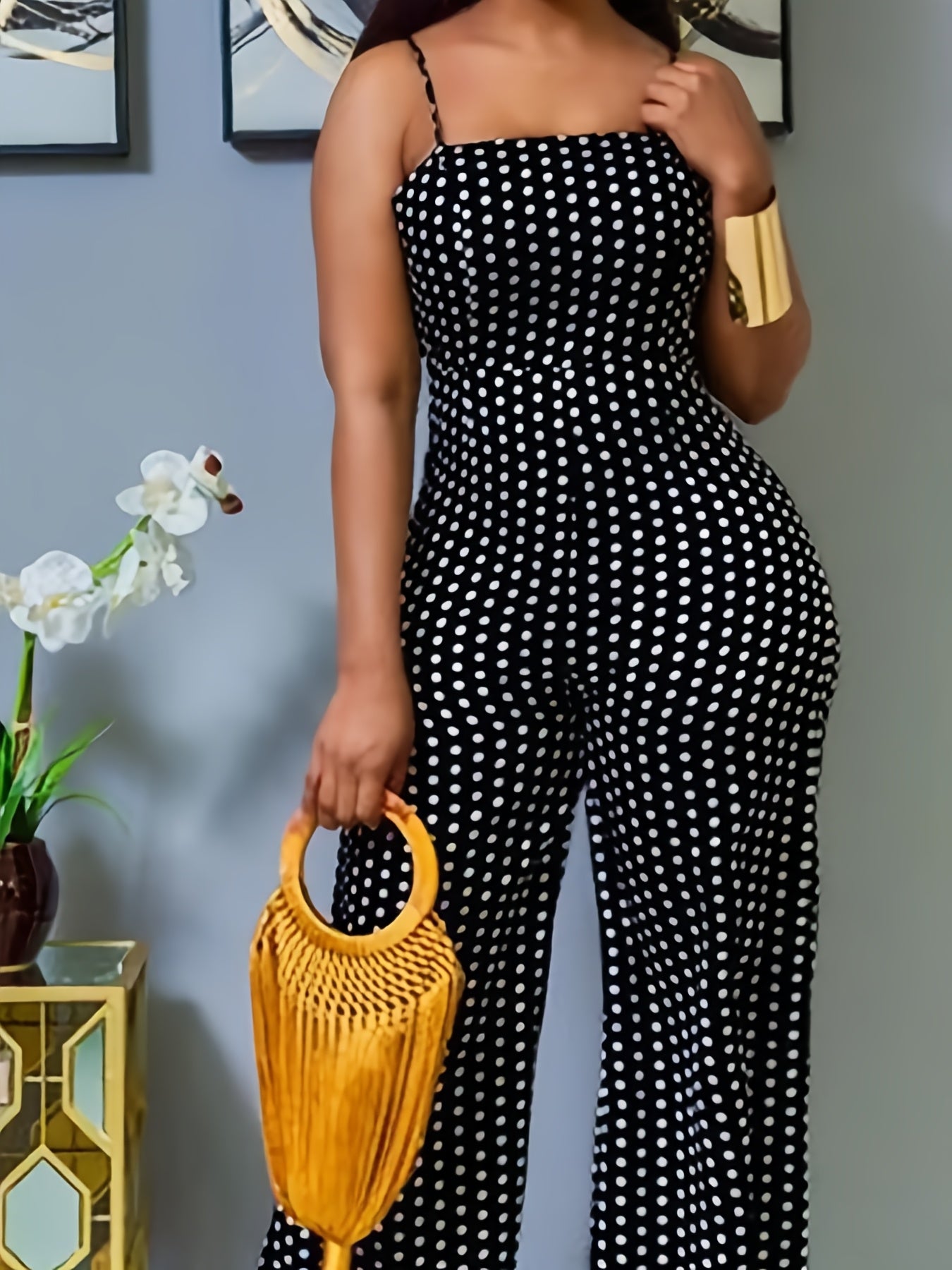 Summer Women'S Polka Dot Print Strapless Jumpsuit