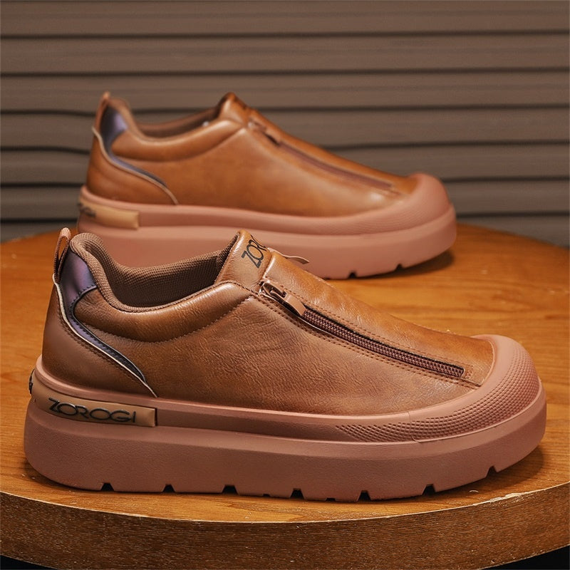 Side Zipper Plus Size Baotou Men's Shoes, Comfortable and Stylish Appearance Inside, Wear Rubber Sole.