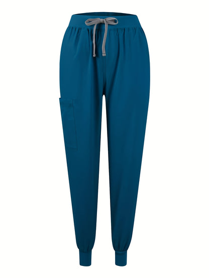 [Breathable Scrubs Set] Scrubs Top And Pants Unisex Breathable Quick Drying Scrubs Uniform Women And Man Scrubs Set V-Neck Top T-Shirt And Tapered Leg Jogger With Drawstring Nursing Uniforms Set Suitable For Pet Hospitals, Dental Clinics, Nursing Work, Et