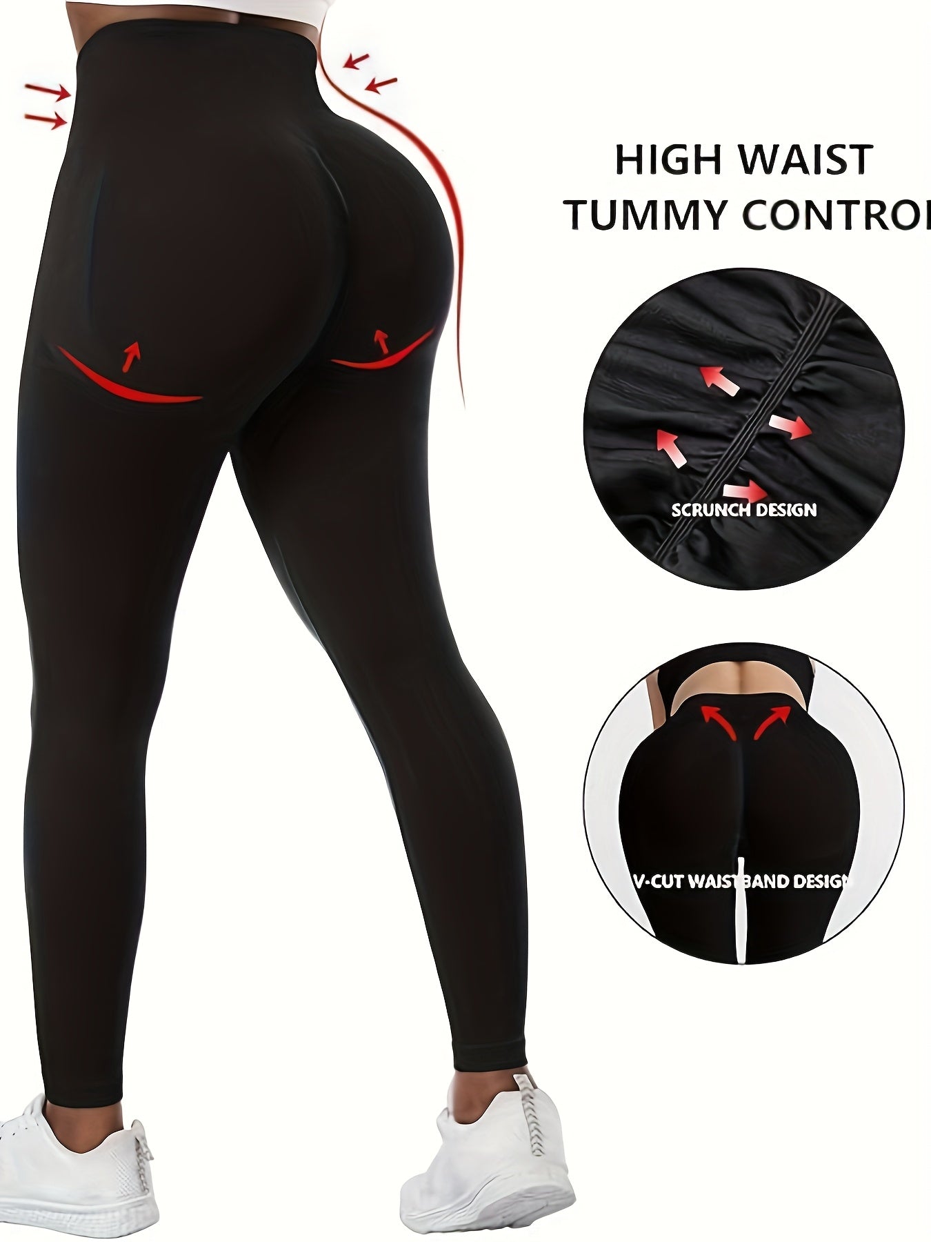 1pc Soft Leggings for Women, High Waisted Tummy Control Yoga Pants, Non-See Through Workout Yoga Pants, Running Yoga Leggings for Women Thanksgiving Day Christmas Costumes for Women
