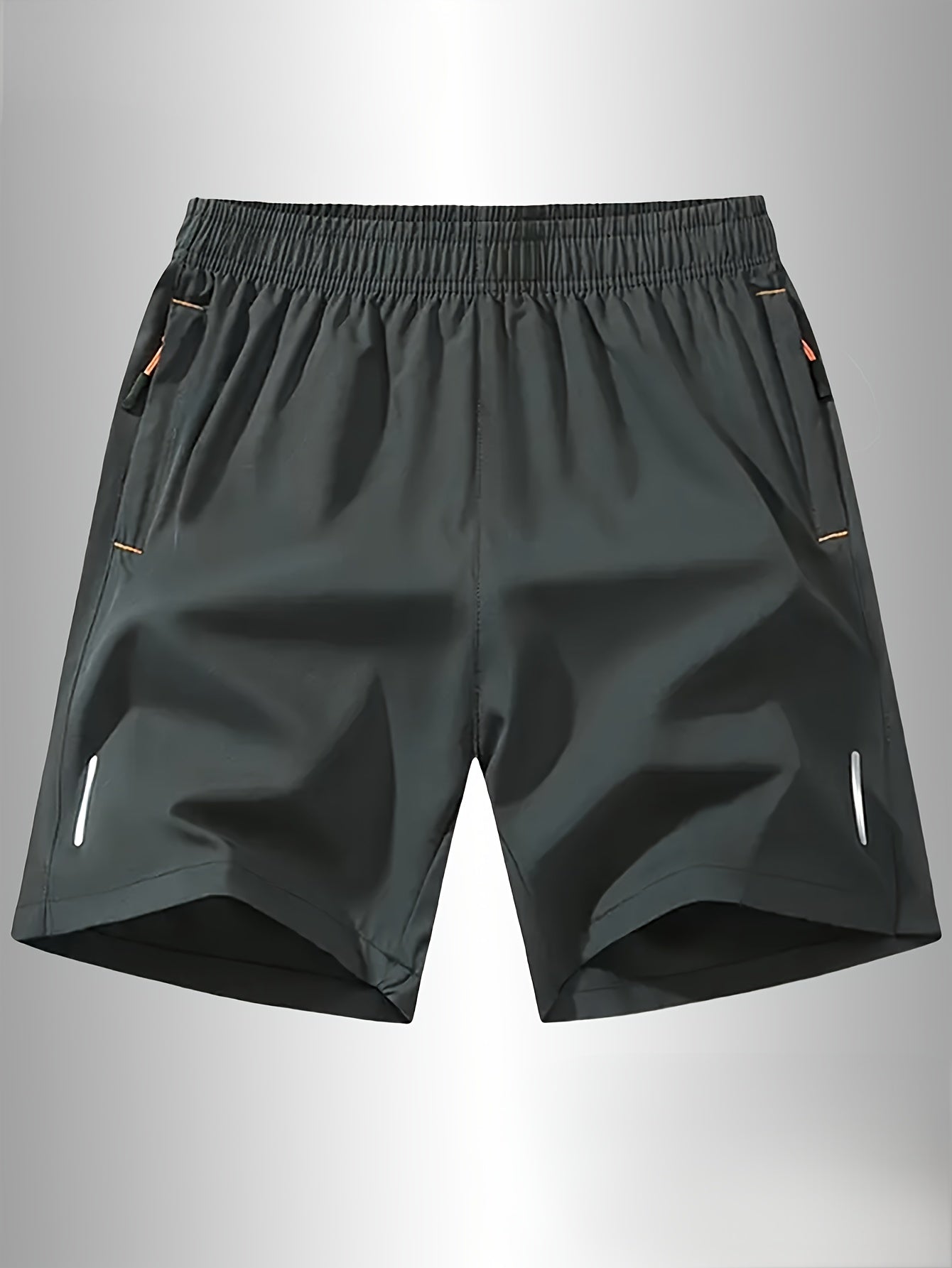 3 PCS Men's Stylish Athletic Shorts, Black Drawstring Design, Zipper Pockets, （Includes wristband）Ideal for Summer Workouts and Outdoor Activities, Plus Size Shorts