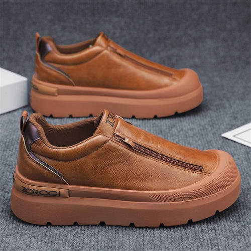 Side Zipper Plus Size Baotou Men's Shoes, Comfortable and Stylish Appearance Inside, Wear Rubber Sole.