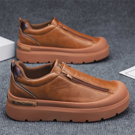 Side Zipper Plus Size Baotou Men's Shoes, Comfortable and Stylish Appearance Inside, Wear Rubber Sole.