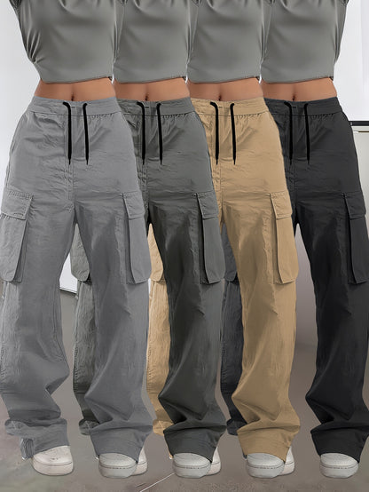 Women's Black Dark Gray Light Grey Khaki Cargo Cargo Pants - product view 1
