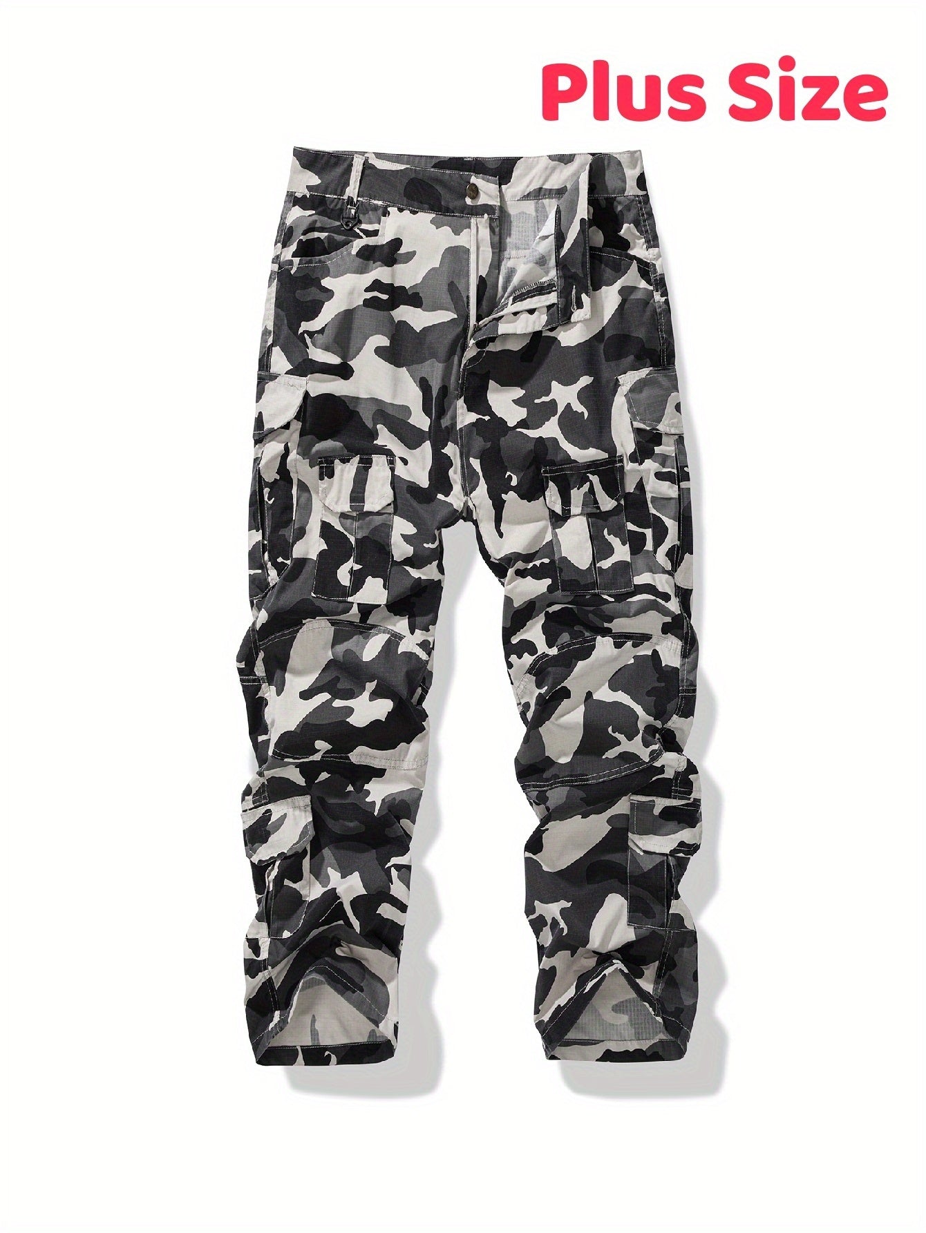 Men'S Heavy-Duty Tactical Cargo Pants - Camo Camouflage (Green/Brown/Beige) with Multi-Pocket Design, Belt Loops & Zippered Pouches - All-Season Outdoor Pants for, Hunting, (Plus Size Available, PLUS SIZE