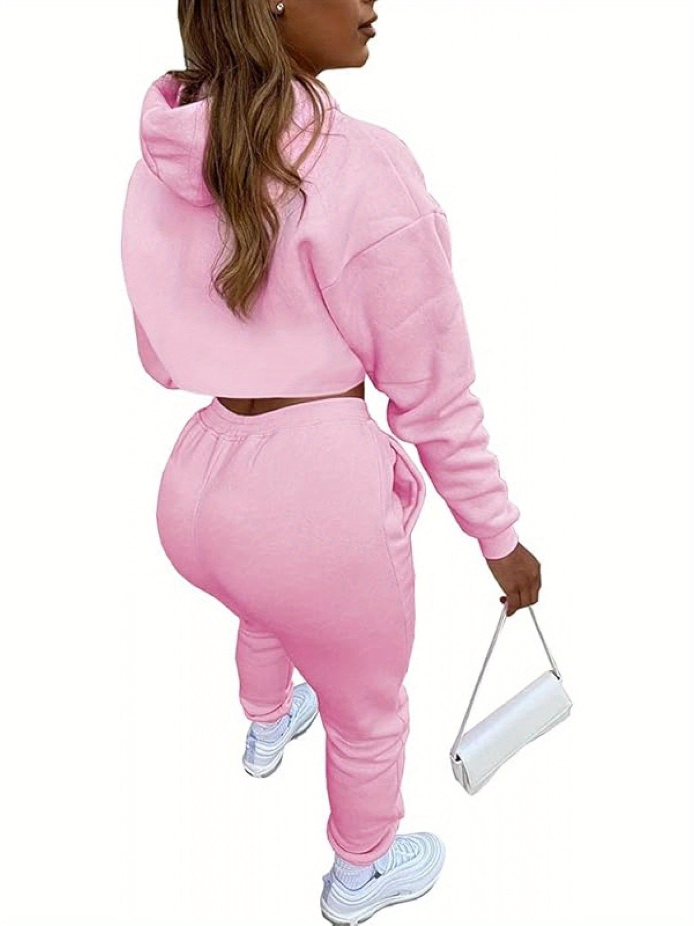 Women'S 3pcs Sweatsuits Sets Sexy Super Cropped Hoodie Tank Top And High Waisted Jogger Sweatpants Matching Loungewear Athleisure Outfits