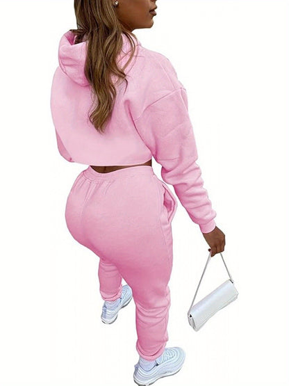 Women'S 3pcs Sweatsuits Sets Sexy Super Cropped Hoodie Tank Top And High Waisted Jogger Sweatpants Matching Loungewear Athleisure Outfits