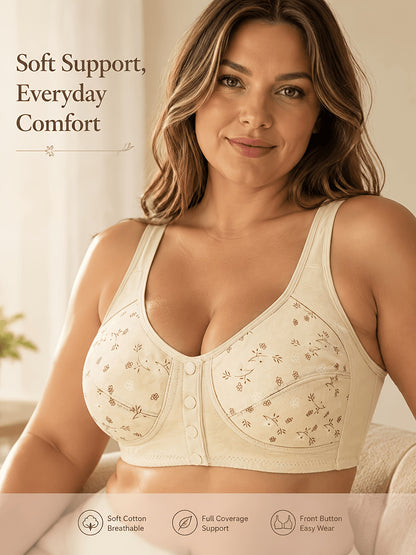 7pcs Seamless Front Button Bra Set - Soft Without Steel Rings, Small Women's Bra, Comfortable And Breathable, Suitable for Daily/yoga/travel/festivals