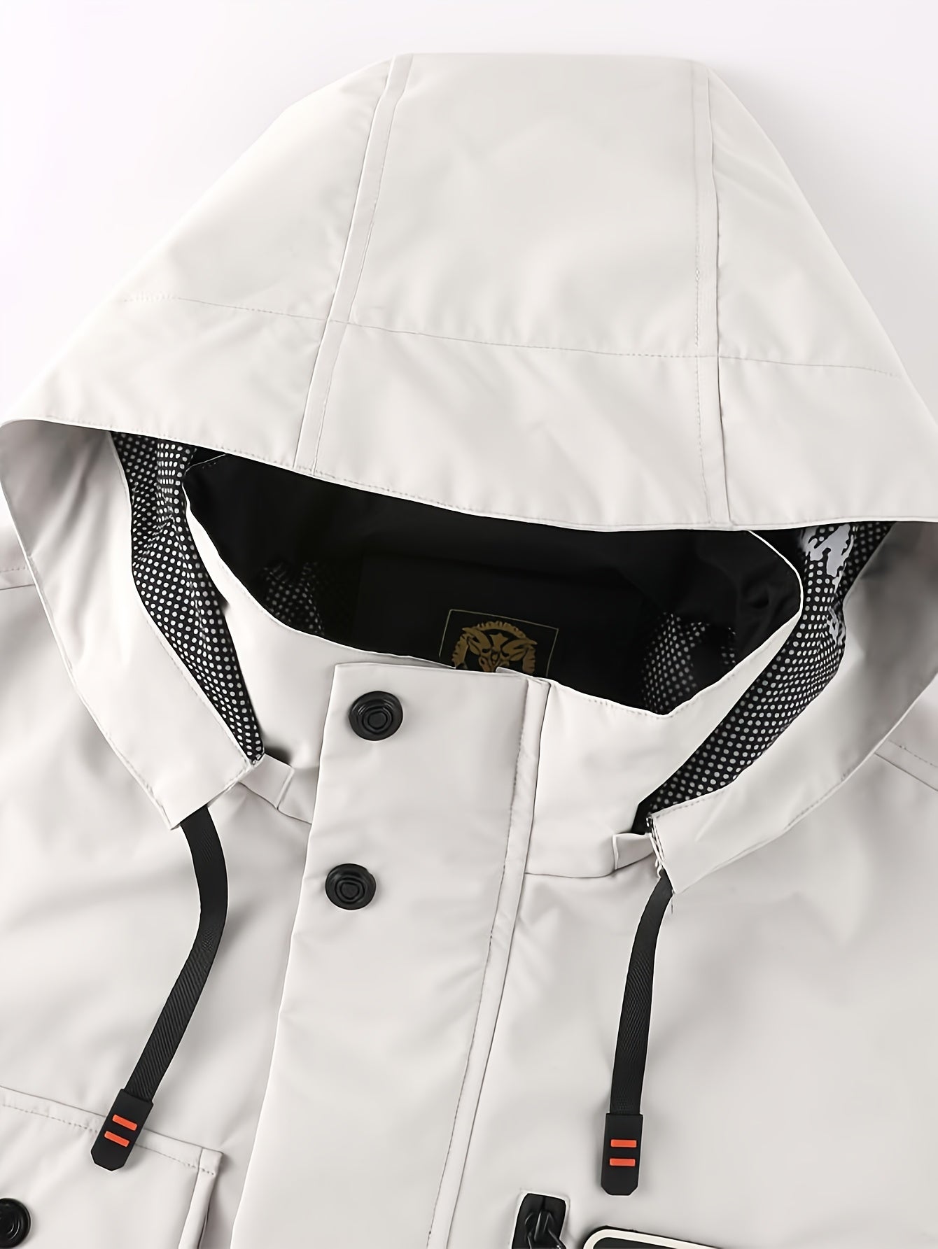 Men's Fashion New Jacket Men's Spring Autumn Thin Casual Multi-Pocket Outdoor Windbreaker Stitching Color Jacket Jacket Men's Removable Hat Windproof Outdoor Jacket Male