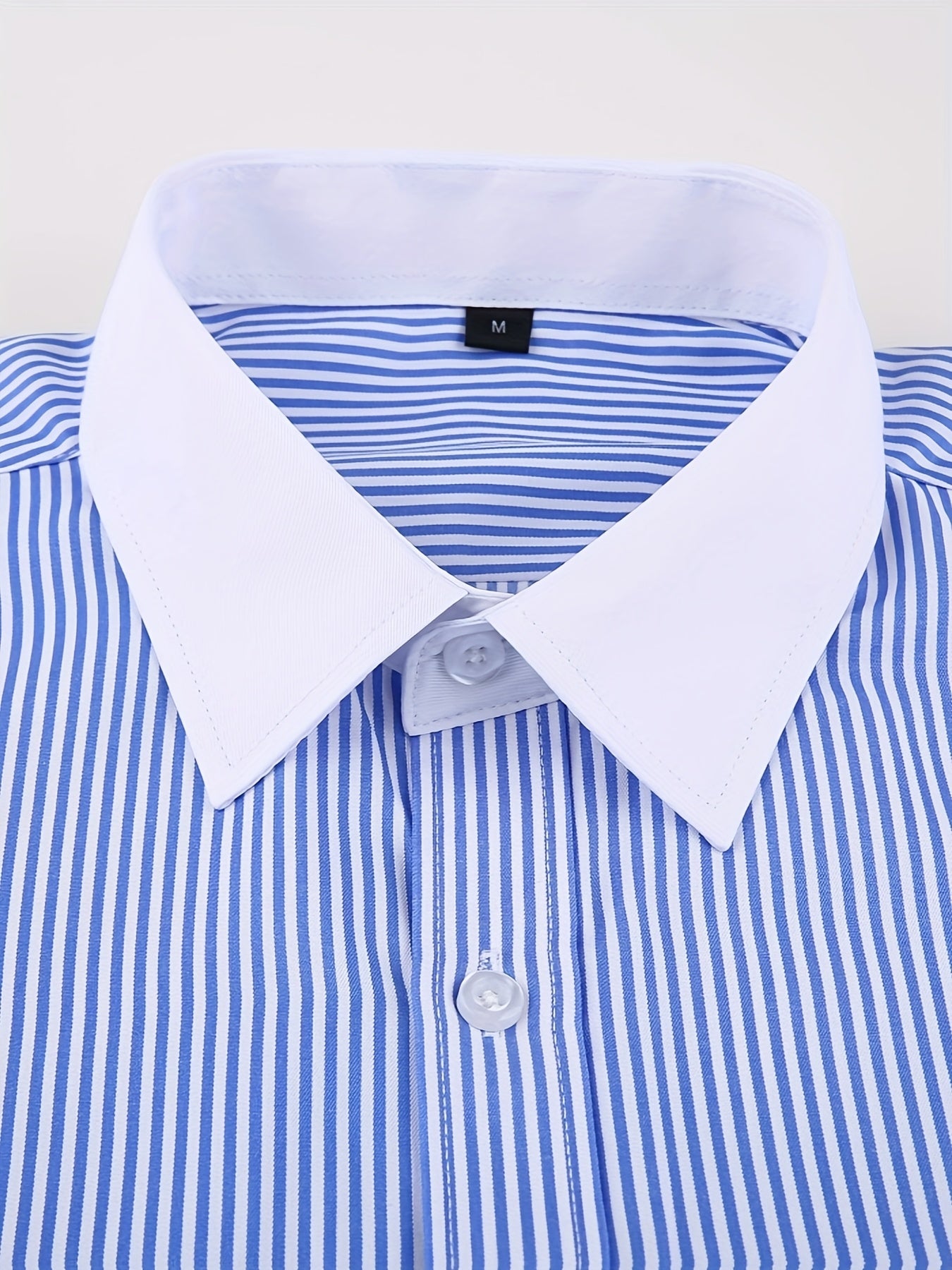Men'S Striped Dress Shirt Long Sleeve - Premium Formal Shirt for Business, Weddings & Events, Lapel Collar, Single-Breasted, Wrinkle Resistant, Comfort Fit, Classic Office And Party Attire