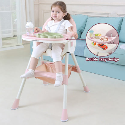 Convertible Baby High Chair - Compact Fold Adjustable