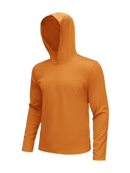 5pcs Men's Hooded Long-sleeved Quick-drying Clothes, Breathable Ice-sensitive Technology Fabric, Moisture-absorbing And Sweat-wicking, Outdoor Sports And Fitness, And Windproof