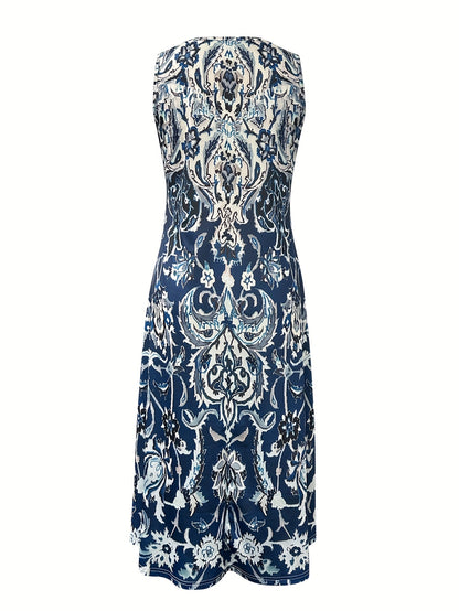 Flower Print Women's Dress - Summer New Fashion Resort Style [Orientation