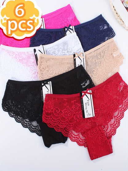 Women's 6pcs Mixed Color Lace Underwear - product view 6