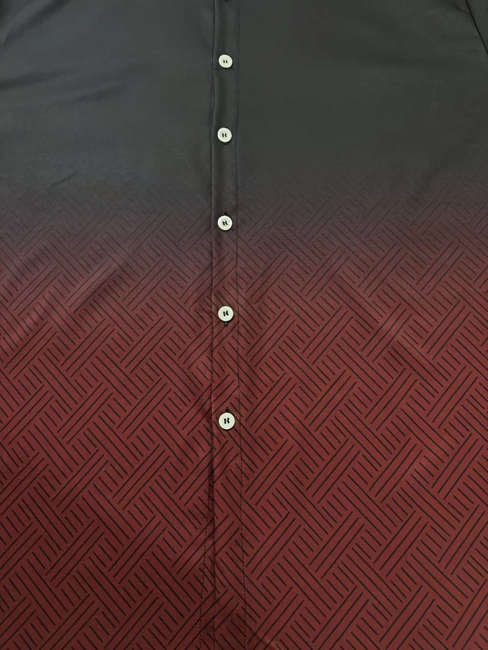 Men's Geometric Print Plus Size Long Sleeve Dress Shirt - Easy Care