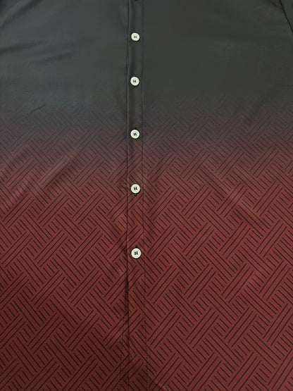 Men's Geometric Print Plus Size Long Sleeve Dress Shirt - Easy Care