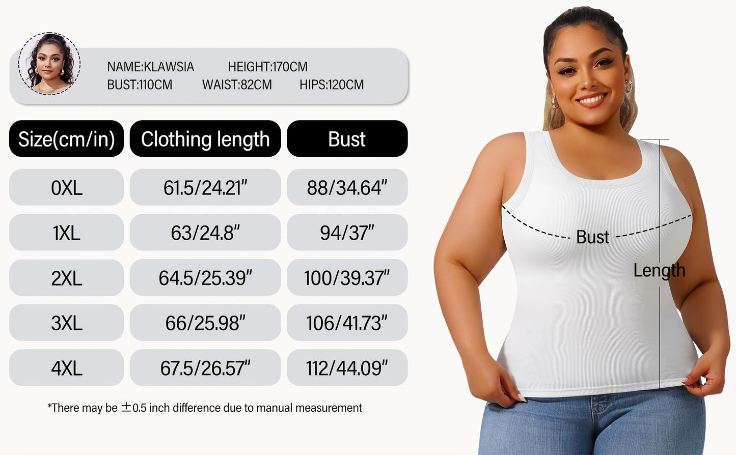 Plus Size - Directional Development Vest Big U Beauty Back 2-In-1 Comes with Coasters Pit Ribbed Base Vest to Wear Outside