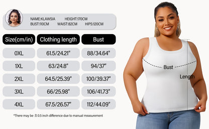 Plus Size - Directional Development Vest Big U Beauty Back 2-In-1 Comes with Coasters Pit Ribbed Base Vest to Wear Outside