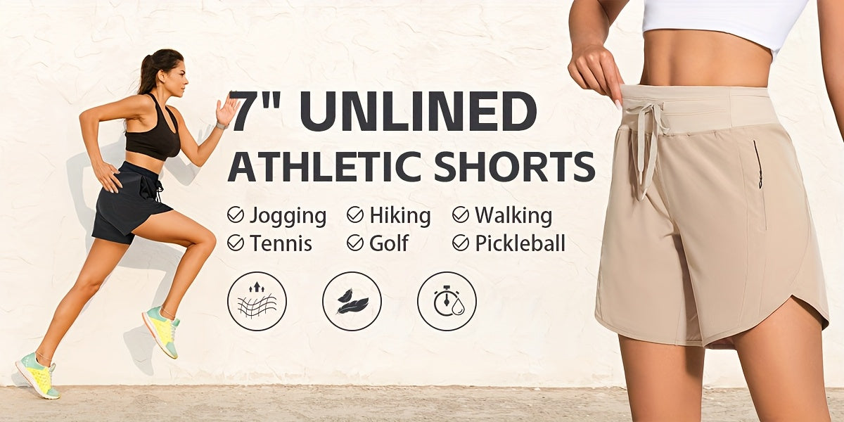 2-Pack Athletic Shorts for Women - Breathable Stretchy Quick-Dry Durable with Waistband for Running Gym Tennis Summer Running Short