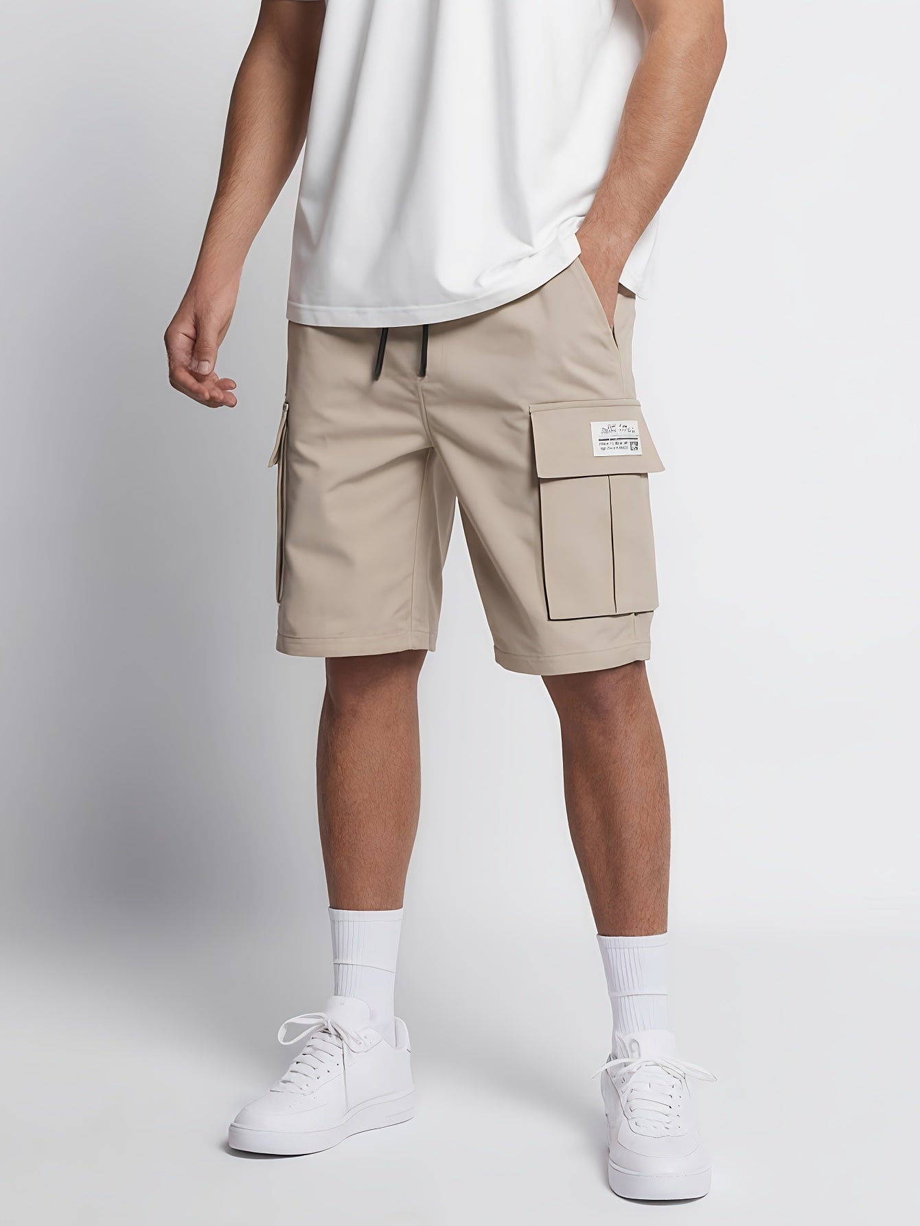 3-Pack Men'S Cargo Shorts, Solid Color Camouflage Series, Casual Athletic Shorts - Multi-Pocket Ripstop, Adjustable Waist (Black, Gray, Khaki) - Outdoor & Travel