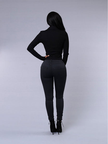 2025Women's Ripped Skinny Jeans, High Waist Stretch Denim Pants - Slim Fit Casual Style for Casual Attire Elegant,, Sexy
