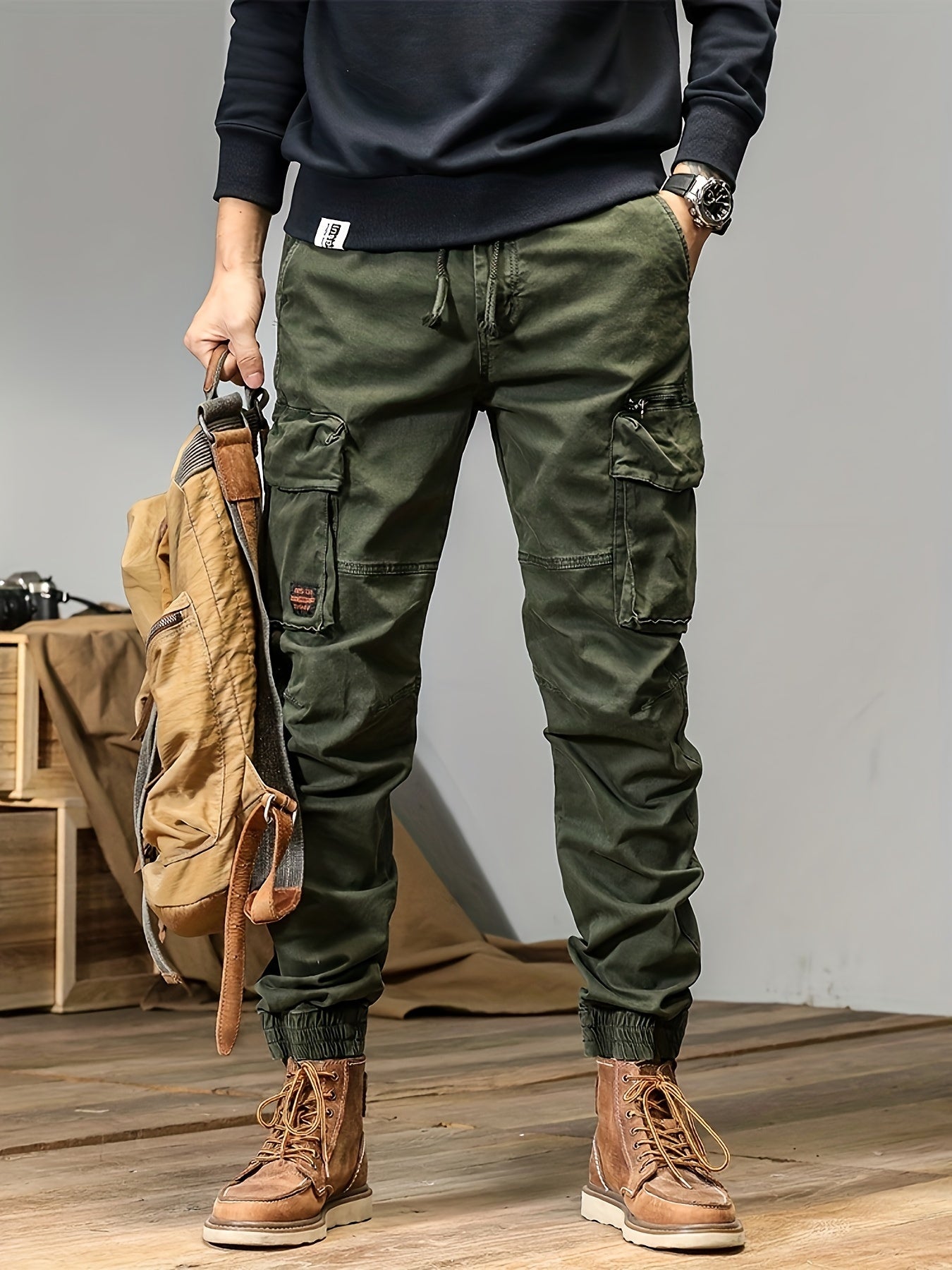 Men'S Utility Trousers, Relaxed Fit Pants, Outdoor Fashion for Men, Stylish And Functional Multi-Pocket Work Trousers
