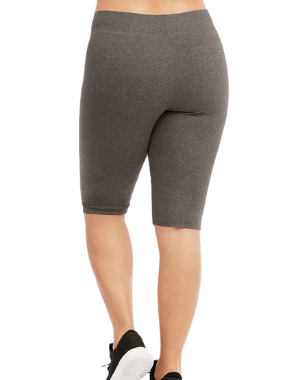 LADIES PLUS SIZE COTTON LEGGING SHORTS 21 INCH OUTSEAM, KNEE LENGTH