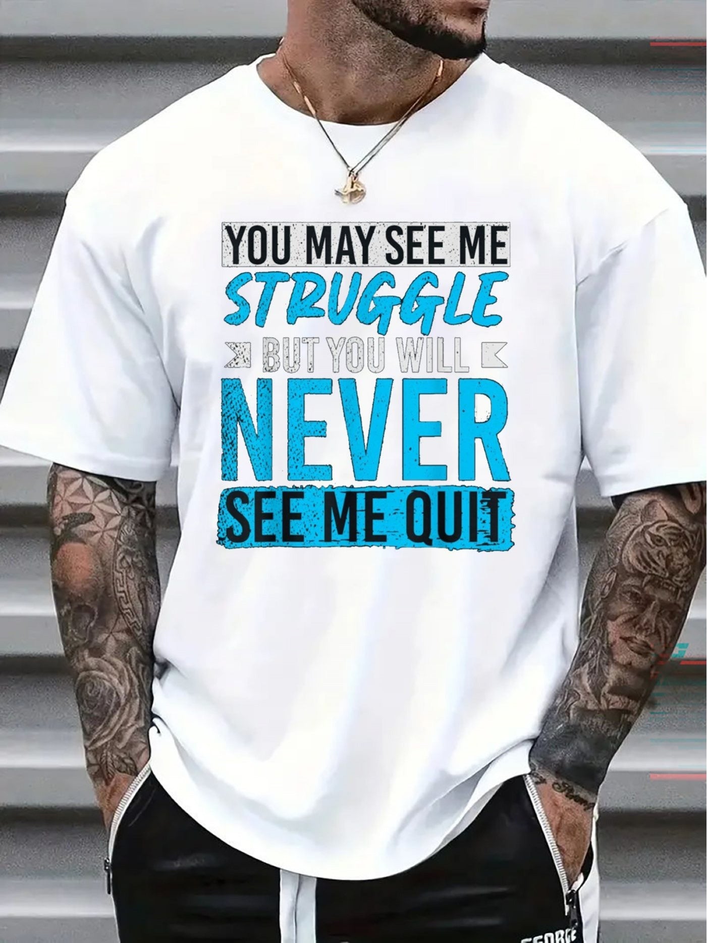 Men'S Relaxed Oversized Tee - "You Might Witness My Challenges, But You'Ll Never Witness My Defeat." It'S Loose-Fitting And Comfy, Making It The Top Pick for Daily Motivational Attire