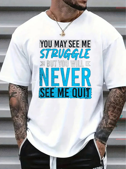 Men'S Relaxed Oversized Tee - "You Might Witness My Challenges, But You'Ll Never Witness My Defeat." It'S Loose-Fitting And Comfy, Making It The Top Pick for Daily Motivational Attire