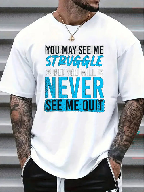 Men'S Relaxed Oversized Tee - "You Might Witness My Challenges, But You'Ll Never Witness My Defeat." It'S Loose-Fitting And Comfy, Making It The Top Pick for Daily Motivational Attire