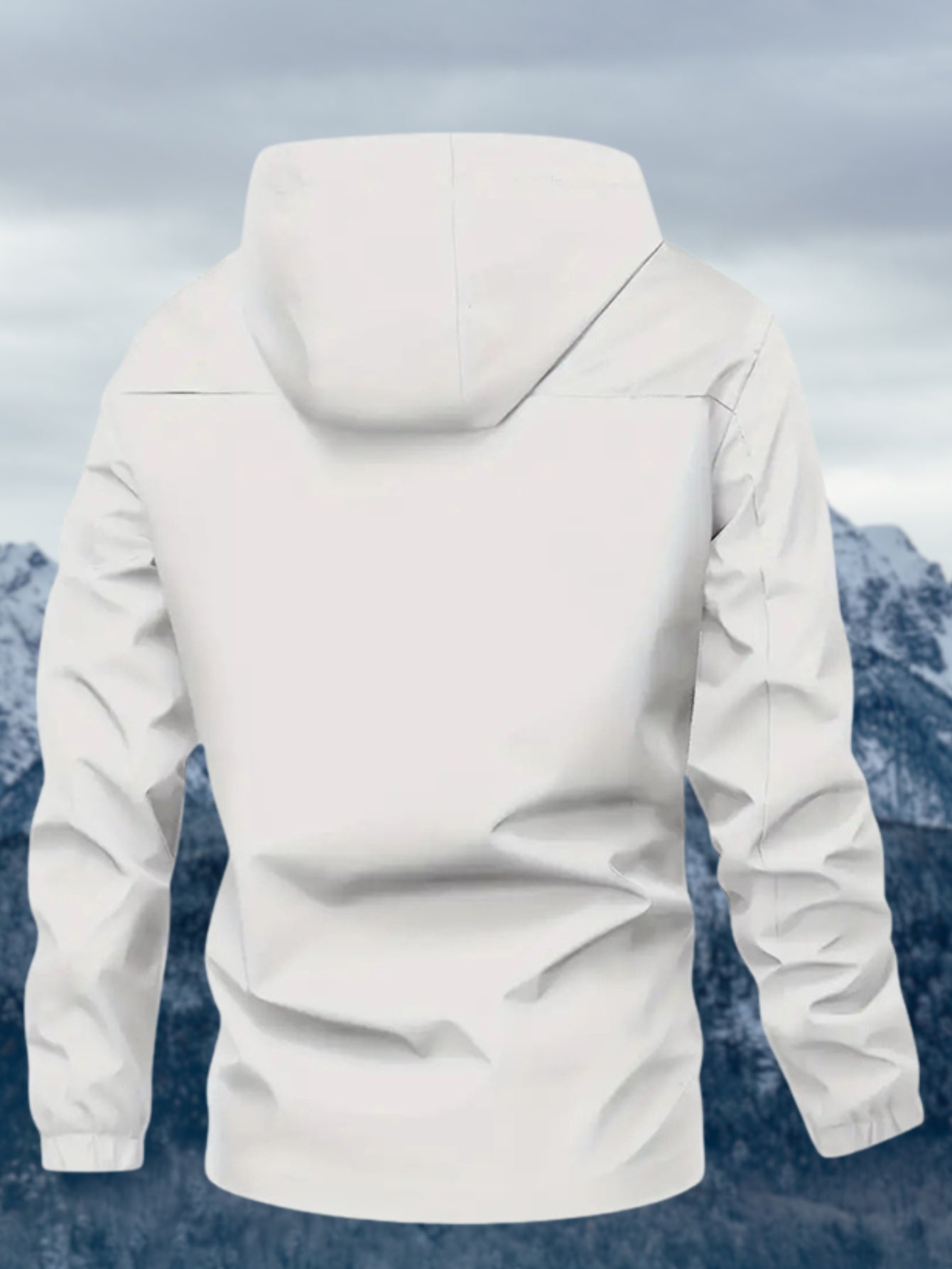 Men'S Sturdy Alpine Jacket - Premium Wind-Resistant Mountaineering Coat Featuring a Hood And Zippered Pockets - White Outdoor Skiing, Hiking, Snowboarding Windproof Parka - Washable Winter Jacket, Adventure Gear, Long-Lasting Quality