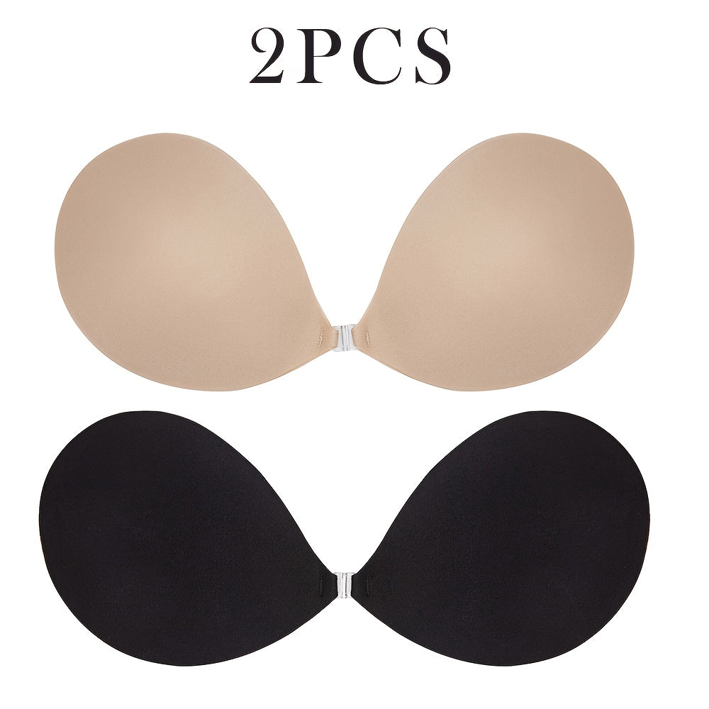 Sticky Bra Adhesive Bra, Strapless, Backless Reusable, Sticky Push-Up Bra & Nipple Pasties, Women'S Lingerie & Underwear, 2pcs
