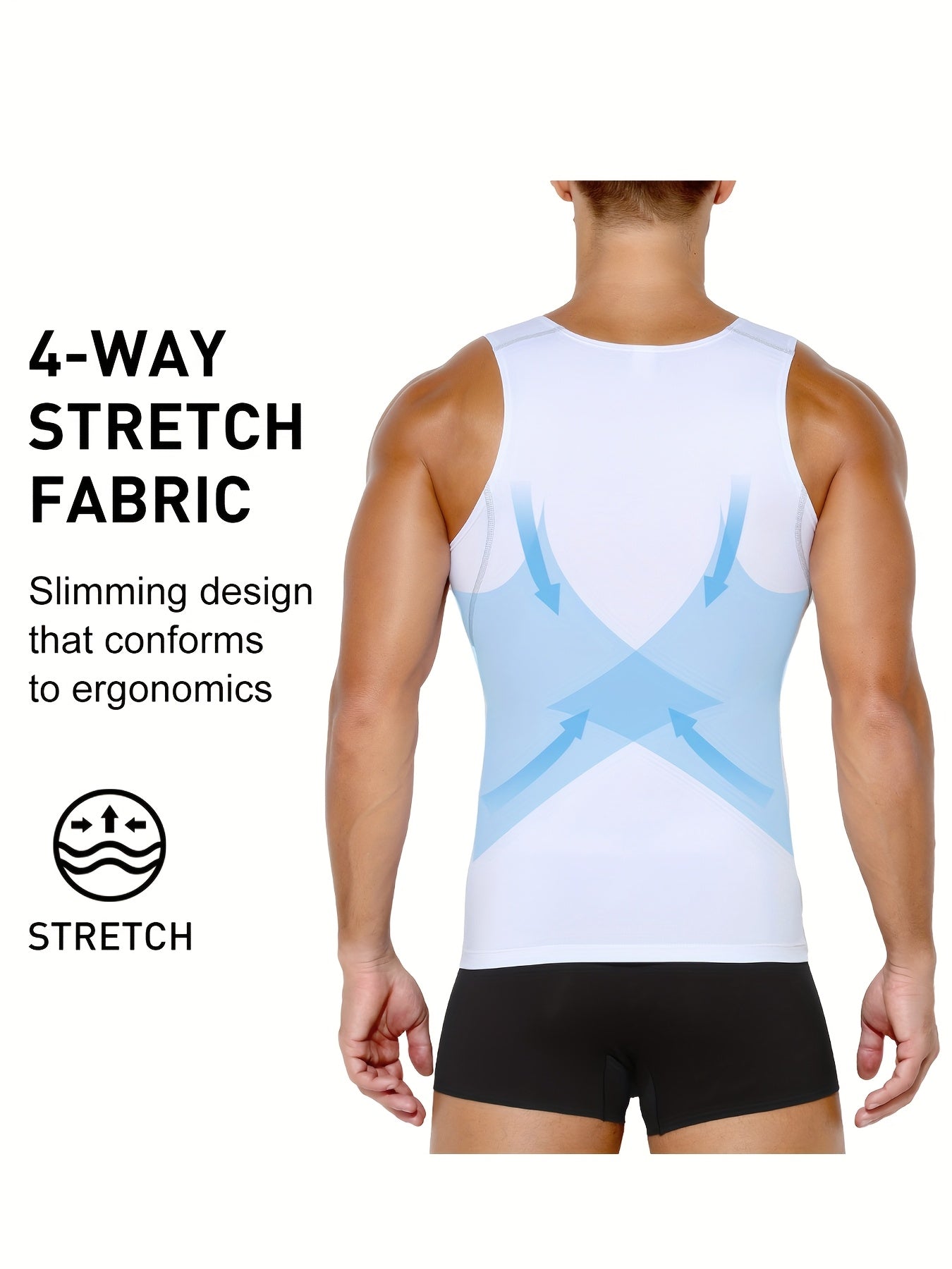 6pcs ARJEN KROOS Compression Shirt Men Tank Tops Body Shaper Vest, Athletic Mens Undershirts Shapewear Muscle Shirts for Men, Tight Body Shaper Tummy Control Mens Undershirts, Highly Elastic Mens Workout Tank Tops, Breathable Gym Tank Tops for Men
