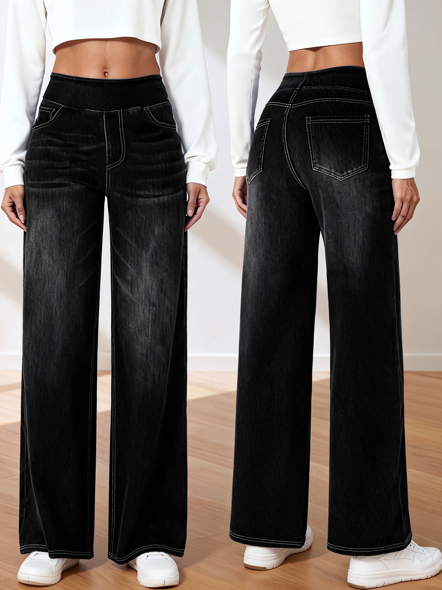 Women's Light Blue Denim High-Waist Jeans - product view 12