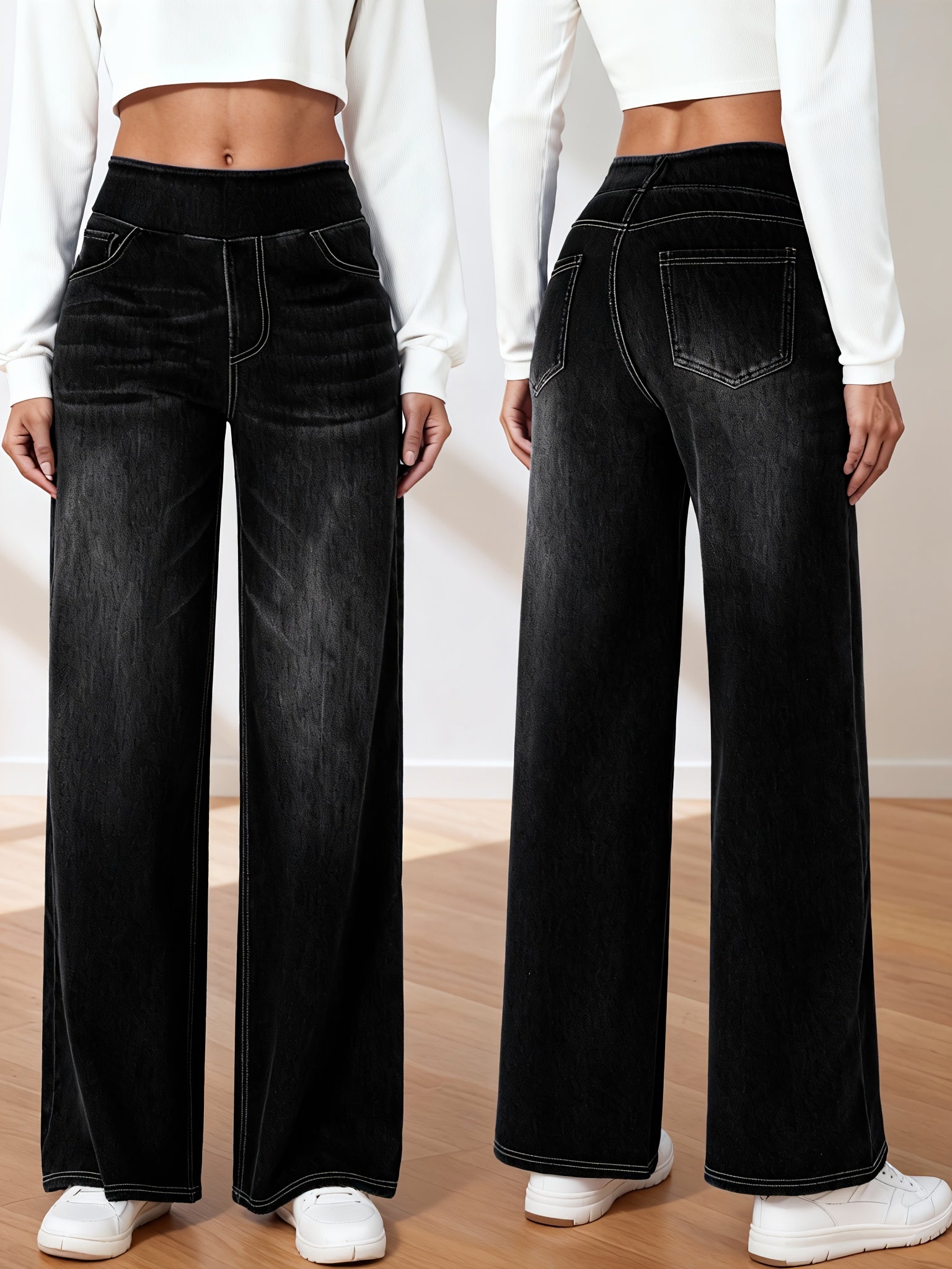 Women's Light Blue Denim High-Waist Jeans - product view 12