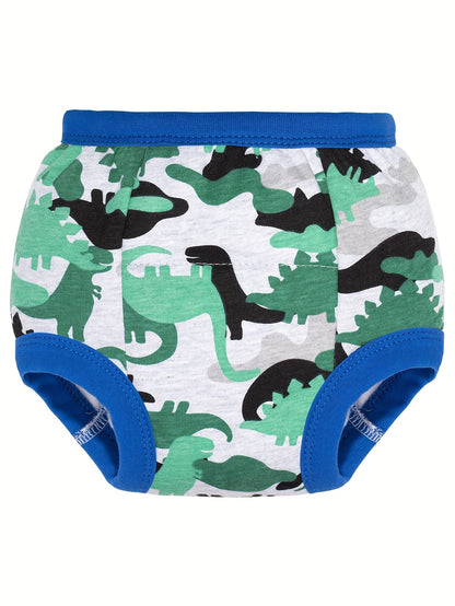 10pcs Boys' 100% Cotton Potty Training Pants with Dinosaur - Absorbent Underwear Suitable for Boys, Non-Sheer, Hand Washable, - Training Pants for Daycare & Nighttime Use