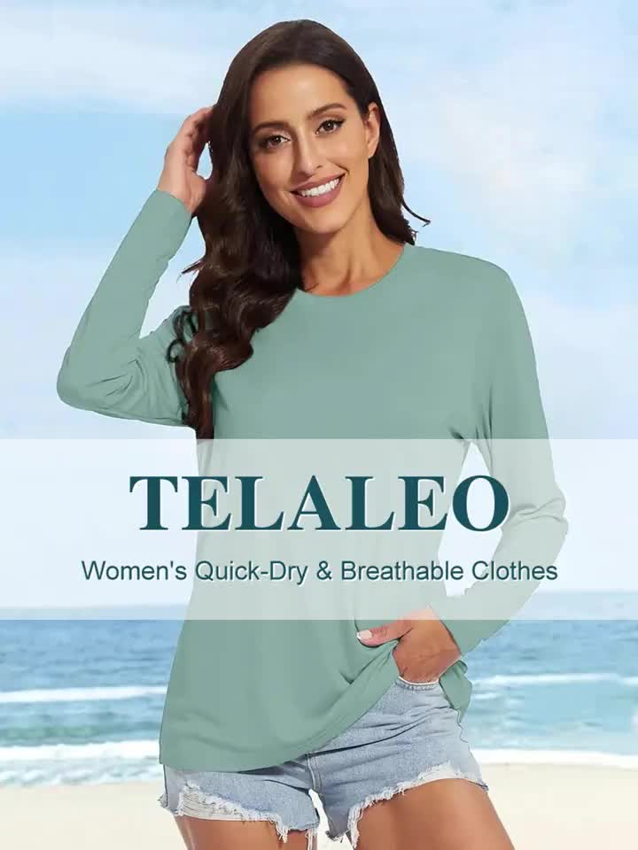 Set of 5 Women'S Long-Sleeve Shirts with Round Necks, Designed for Quick Drying, Suitable for, Fitness, And Outdoor, Available in Various Colors