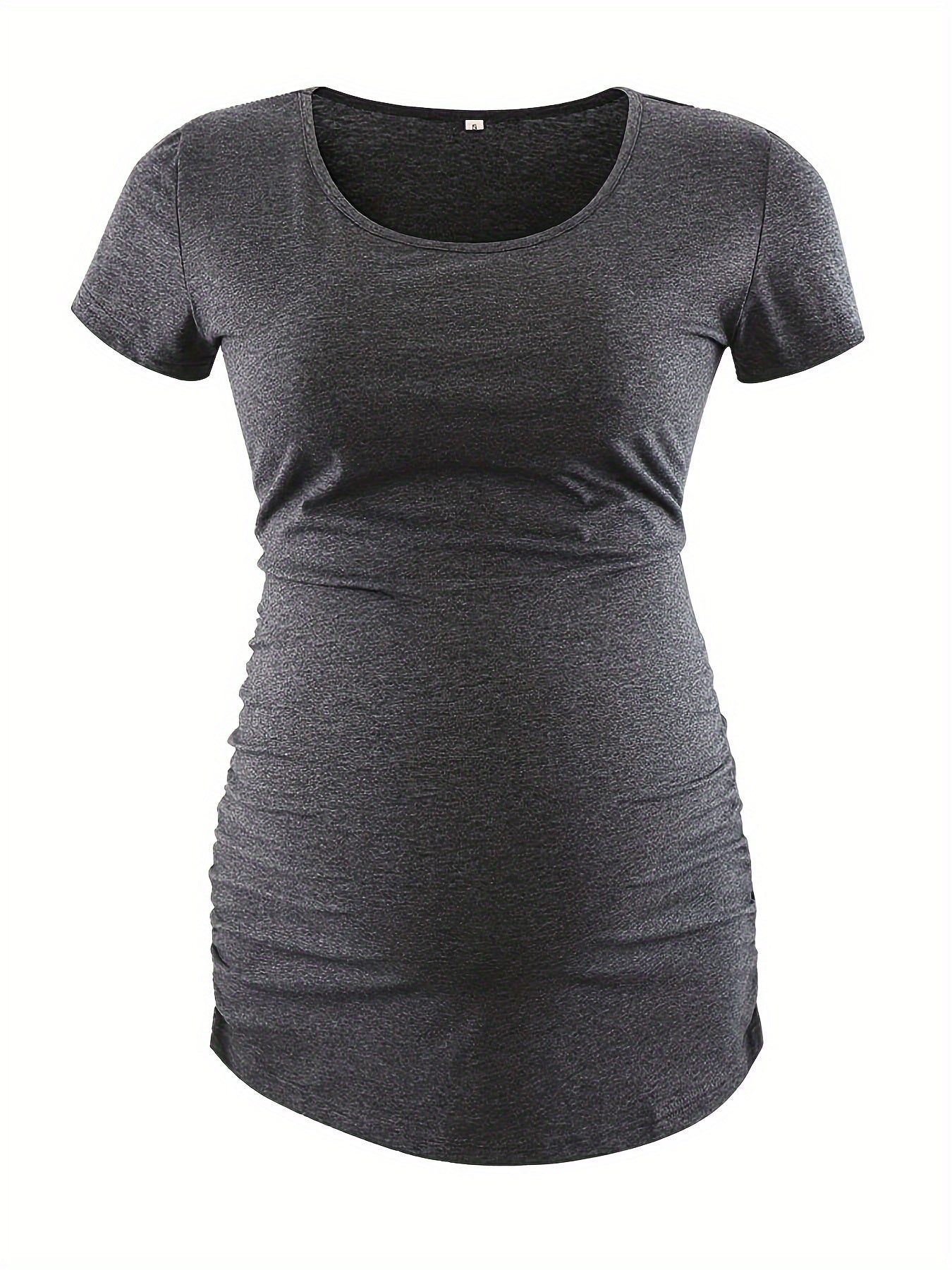 Women's Maternity Classic Side Ruched T-Shirt Tops Mama Pregnancy Clothes