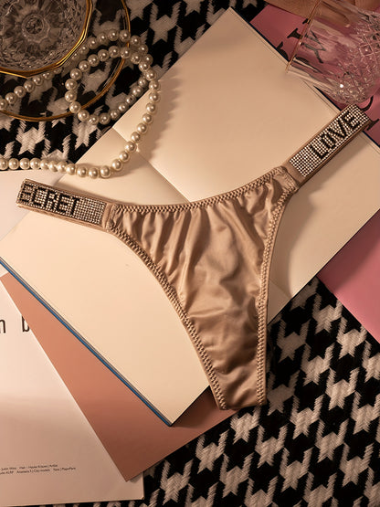 5 Sexy Rhindiamonds Thongs Underwear Womens Panties Women'S Fitness Exercise Hip Lift Low Waist High Slit Fashion T Pants Comfortable Breathable Women'S Lingerie And Underwear