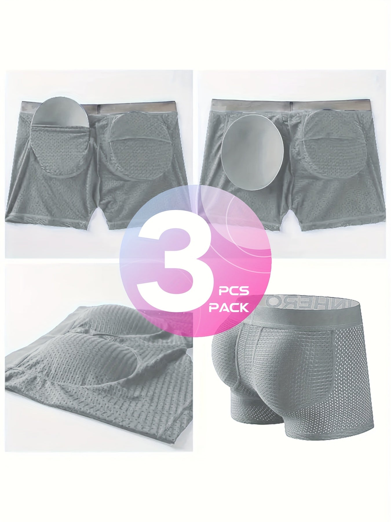 New Men'S Boxers Featuring Butt Pads, Made from Breathable Mesh, Designed for Comfort And Elasticity, Perfect for Lounging at for home