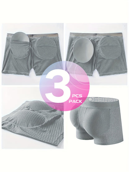 New Men'S Boxers Featuring Butt Pads, Made from Breathable Mesh, Designed for Comfort And Elasticity, Perfect for Lounging at for home