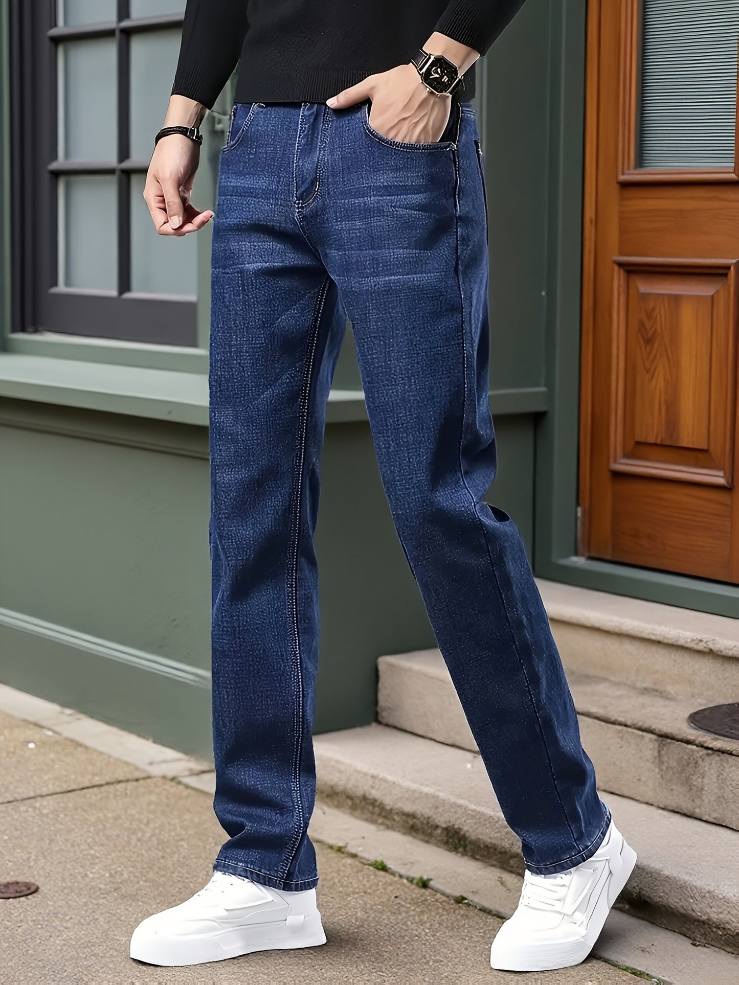 Men'S Jeans Straight Loose Casual Trousers Work Wear Trousers Suitable for All Seasons, Excellent Craftsmanship, Excellent Quality, Out of Work