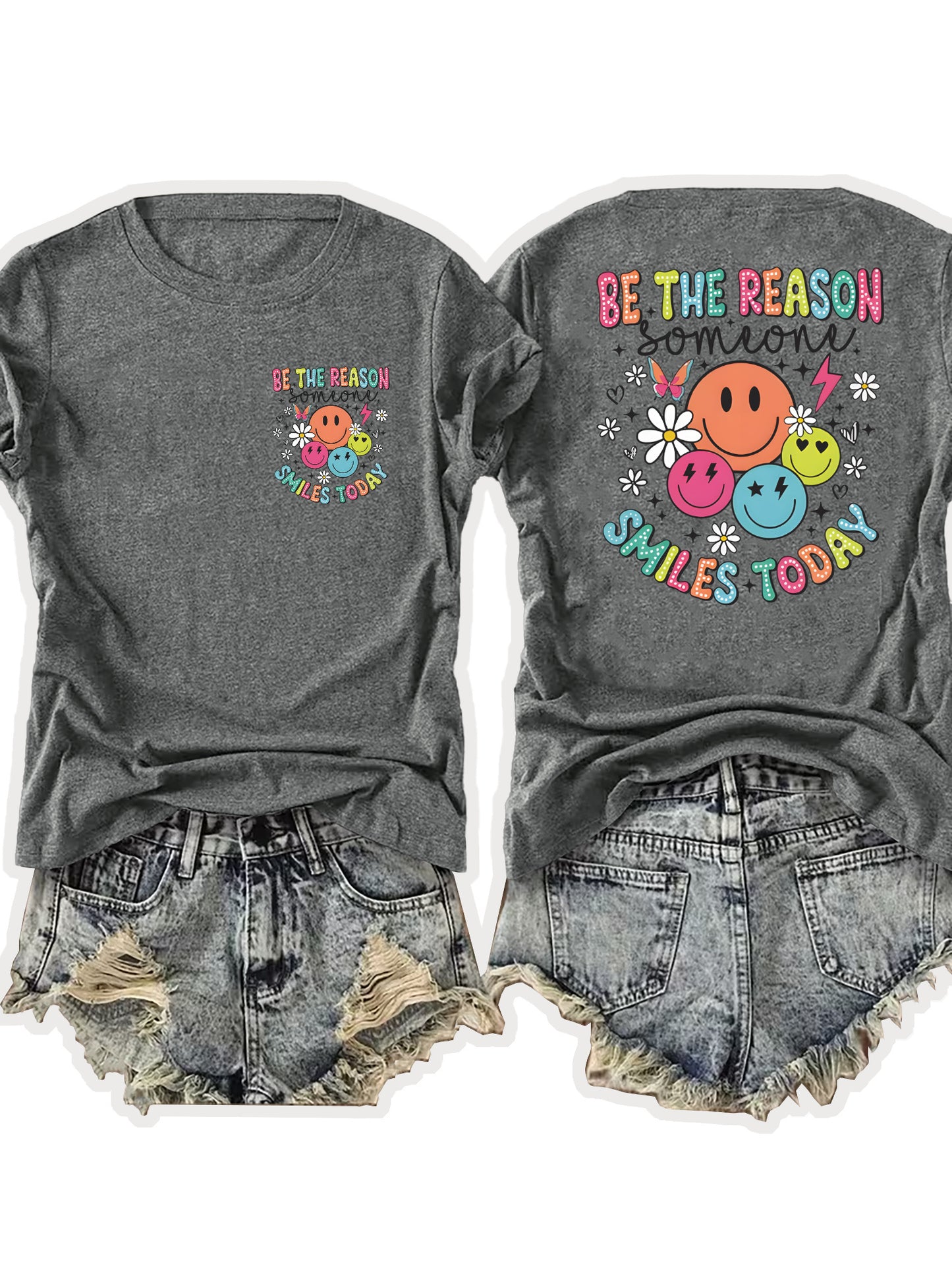 Women'S Casual Sports T-Shirt | Fun smiling Face Design, Lightweight & Breathable Fabric, Perfect For Beach And Park Outings - A Versatile And Trendy Addition To Your Wardrobe For Endless Joyful Adventures