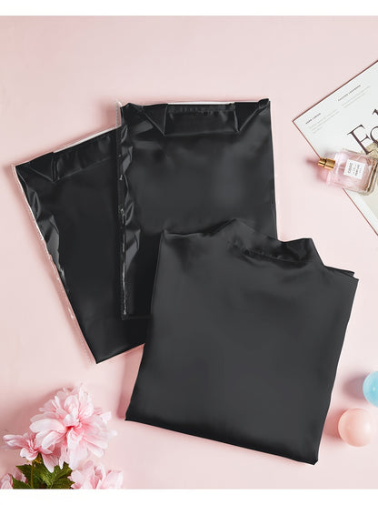 [Lightweight Satin Kimono Robes] 12pcs Lightweight Satin Women's Kimono Robes | V-Neck Short Kimono for Weddings, Bridal Showers & Birthday Parties (Black), Bridal Party Attire, Sophisticated Craftsmanship