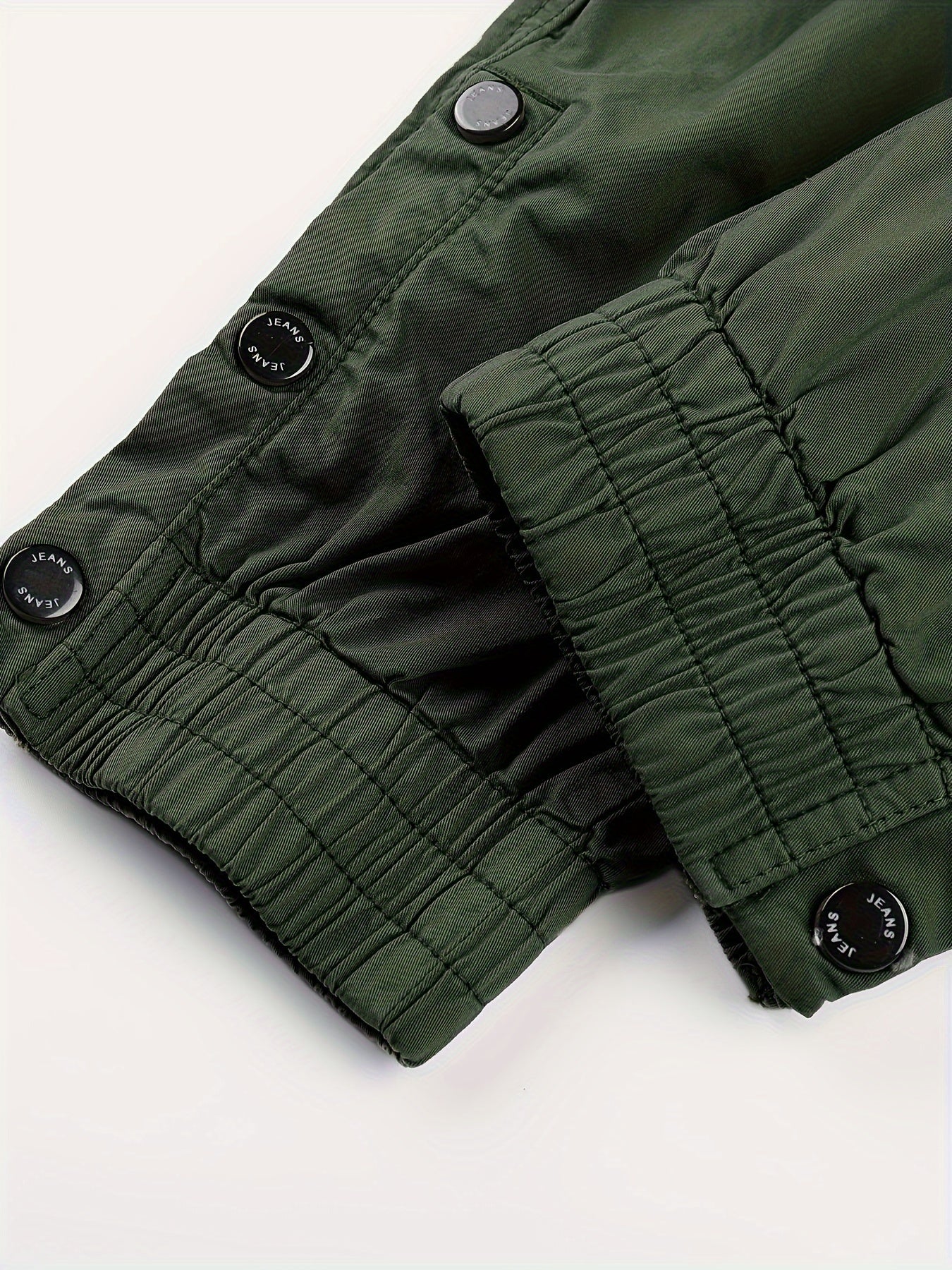 Solid Cargo Men's Casual Long Pants with Multiple Pockets AndButtons, Outdoor Hiking Camping Mountaineering
